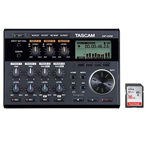 Tascam DP-006 6-Track Digital Pocketstudio Bundle with 16GB Ultra Memory Card