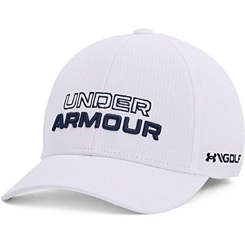 Under Armour Boys’ Jordan Spieth Tour Hat , White (100)/Academy Blue , Youth Medium/Youth Large