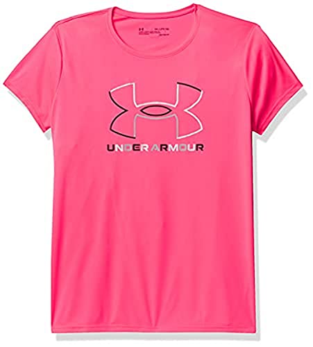 Under Armour girls Tech Big Logo Short Sleeve T-Shirt , Cerise (653)/Black , Youth Large
