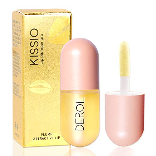 KISSIO Natural Lip Plumper,Lip Plumping Lip Gloss,Lip Plumper Gloss,Derol Lip Plumper,Moisturizing& Reduce Fine Lines 5.5ml For Day Ues
