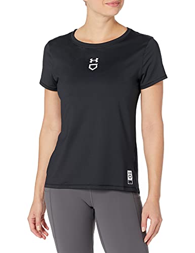 Under Armour Women’s Softball IsoChill Short Sleeve T-Shirt , Black (001)/Halo Gray , Small