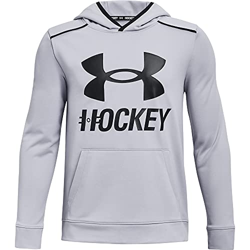 Under Armour Boys’ Hockey Graphic Hooded T-Shirt , Mod Gray (011)/Black , Youth Small
