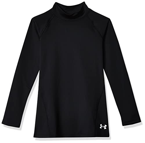 Under Armour Girls’ Cozy Armour Long Mock T-Shirt , Black (001)/White , Youth Small