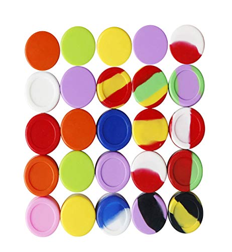 KISEER 30 Pcs 5ml Silicone Wax Containers Assorted Colors Multi Use Non Stick Wax Oil Storage Jars