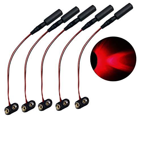 Prop and Scenery Lights 5 Pack Red LED 9 Volt Battery Operated Micro Effects Lights for Theatrical Props and Costumes