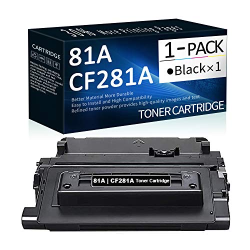 1 Pack Black 81A | CF281A Toner Cartridge Replacement for HP Laserjet M604 M605 M605 M606 M630 M630 M604n M604dn M605N M605dn M605x M606dn M606x M630h M630dn M630f M630z Printer Toner