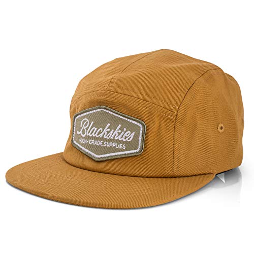 Blackskies Oasis 5-Panel Cap | Visor Unisex Premium Baseball Cap Hat Snapback Trucker Adjustable One Size – Mustard Yellow