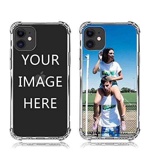 Custom iPhone 11 6.1 in Cases Soft TPU Bumper Crystal Clear Shock Absorbing Cover Personalized Photo Phone Cases for iPhone 11 6.1″