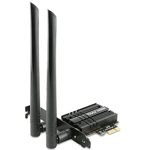 WiFi Card,Ubit Three-Band 3000Mbps WiFi 6 AX3000 PCIe WiFi Card with Bluetooth 5.2, Wireless Adapter with MU-MIMO,OFDMA,Ultra-Low Latency, Supports Windows 10/11 (64bit) only