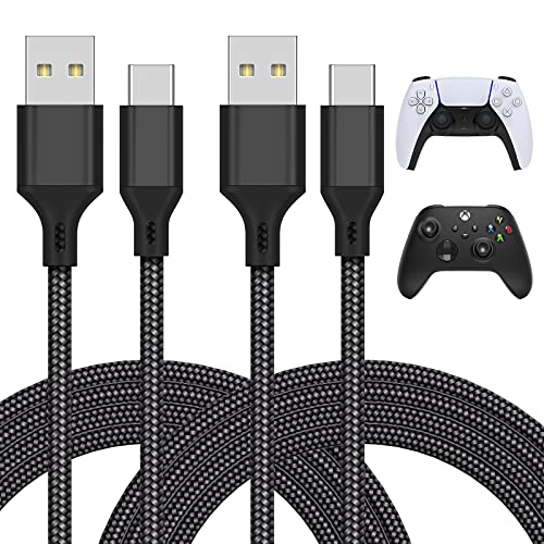 Charging Cable for Playstation 5/Xbox Series X/S/Switch OLED/Switch Lite/Switch Controller, Fast Charging USB Type C Charger Cord Campatible with Sony PS5 Dual Sense Controllers -9.8 FT 2 Pack