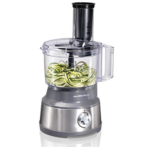 Hamilton Beach 70735 10 Cup Spiralizing Food Processor Vegetable Chopper for Slicing, SILVER