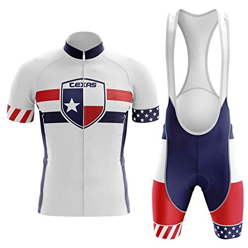 Texas Cycling Sets Bike Uniform Summer Cycling Jersey Set Road Bicycle Jerseys MTB Bicycle Wear Breathable Cycling Clothing (Set4,L)
