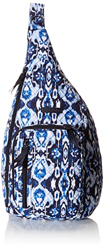 Vera Bradley Women’s Cotton Sling Backpack, Ikat Island, One Size