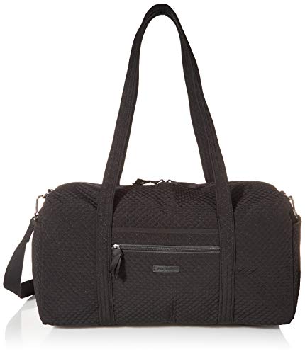 Vera Bradley Women’s Microfiber Medium Travel Duffle Bag, Classic Black, One Size