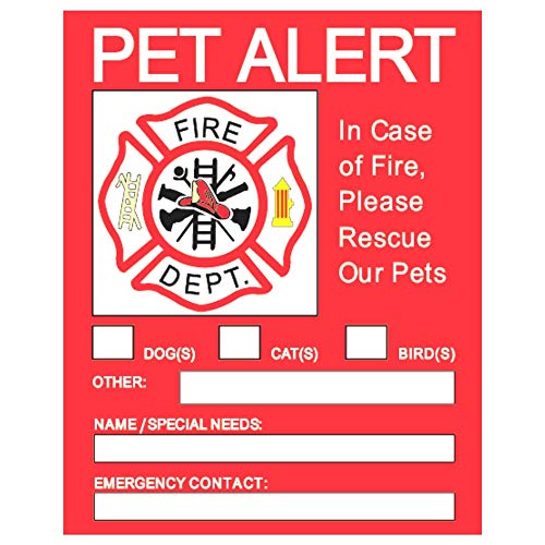Elite Refuge 4 Pack Pet Alert Safety Fire Rescue Stickers – Save Our Pets/Emergency Pet Inside Decals – in Case of Emergency Danger Pet in House Home Window/Door Sign