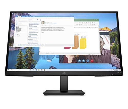 HP M27ha Full HD Monitor (1920 x 1080p) IPS Panel Built-in Audio VESA Compatible 27-inch Monitor Designed for Comfortable Viewing with Height and Pivot Adjustment – (22H94AA#ABA) (Renewed)