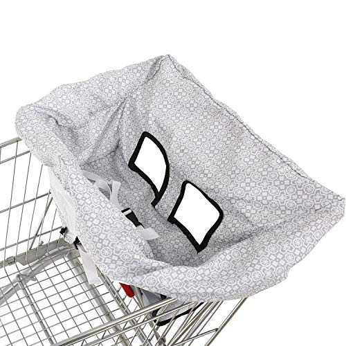 Waterproof 2-in-1 Shopping Cart & Baby High Chair Seat Covers with Portable Carry Bag