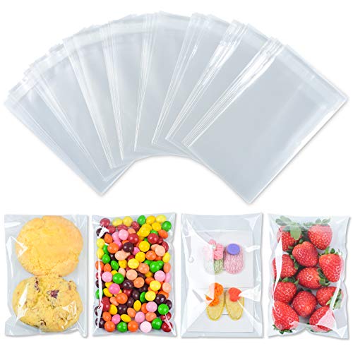 350 Pcs 4×6″ Clear Cello Bags, Self Sealing Cellophane treat Bags, Cookie Bags Great for Packaging, Resealable Cellophane Bags, Gift Wrapping, Bakery, Cookie, Candies, Card, Dessert, Party Favors Packaging