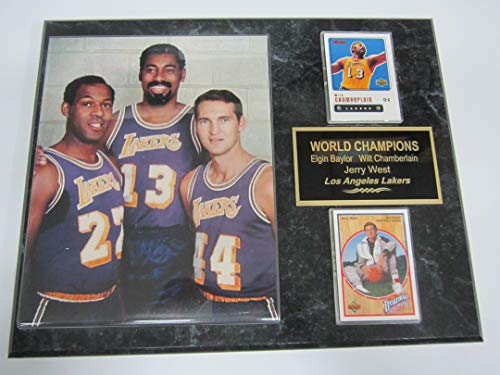 Lakers WILT CHAMBERLAIN JERRY WEST ELGIN BAYLOR 2 Card Collector Plaque w/8×10 Color Photo