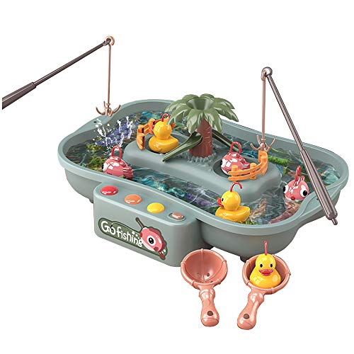 Lovyan Water Circulating Fishing Game Board Play Set with 3 Ducks,3 Fish,2 Water ladles and 2 Fishing Poles, Electronic Toy Fishing Set with 6 Music for Kids Toddlers | The Storepaperoomates Retail Market - Fast Affordable Shopping