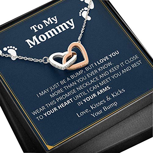 Atiara Gifts Pregnancy Gift for First Time Mom, Congratulations Gift for New Mom, Mommy to Be Necklace, Trendy Gift for New Mom in Hospital, Expecting Mom Gift, Mom to Be Message Card