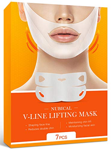 Nubical 7 Piece V Line lifting Mask,Double Chin Reducer,V Shaped Face Slimming Lift Mask,Vline Reducer Mask,Face Lift Mask Tape (orange)