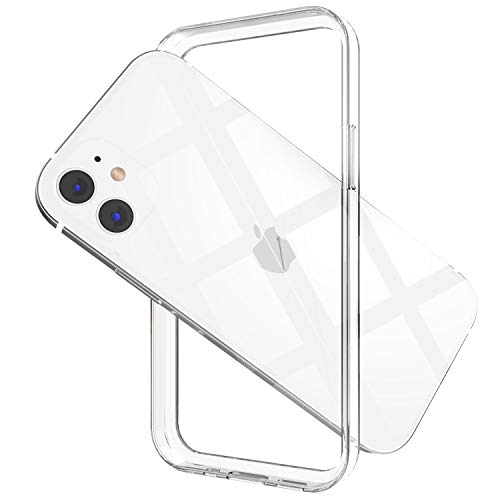 ANHONG Clear Frame Bumper Case Compatible with iPhone 12/12 Pro 6.1 inch, Slim Fit Ultra Thin Super Light PC + Soft TPU No-Back Case