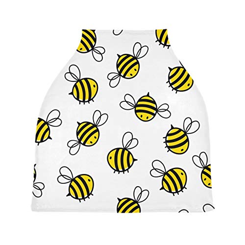 Blueangle Flying Bumble Bees Infant Car Seat Cover, The Stretchy Nursing Scarf, Car Seat Canopy, Shopping Cart Cover and High Chair Cover