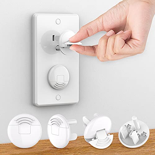 Outlet Covers (42 Pack) with Hidden Pull Handle Baby Proofing Plug Covers 3-Prong Child Safety Socket Covers Electrical Outlet Protectors Kid Proof Outlet Cap