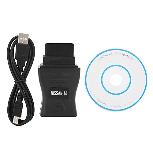 Diagnostic Cable, 14Pin Car Diagnostic Scanner Tool Auto OBD Fault Code Reader Adapter with USB Cable Fit for Nissan