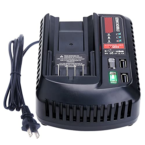 Lasica Replacement for Craftsman V20 Battery Fast Charger Compatible with Craftsman 20V Battery Charger CMCB104 CMCB202 CMCB204 CMCB206 CMCB201 CMCB124 20-Volt V20 Series Power Tool Battery Charger