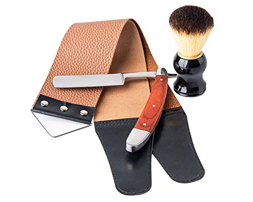 Straight Razor Barber Razor Straight Edge Razor navaja de barbero Straight Razor Kit Professional Shaving Razor with Strop Shaving Brush Leather Strop