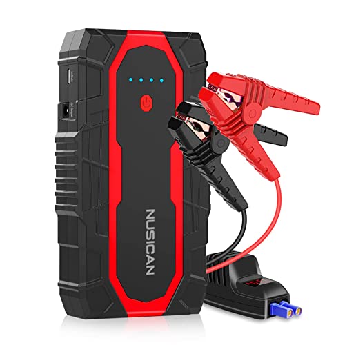 NUSICAN Car Jump Starter, 1500A Peak Car Battery Charger Jump Starter, 12V Auto Battery Booster Pack for Up to 7L Gas & 5.5L Diesel Engines, Lithium Jump Box with Jumper Cables and LED Light/USB QC3.0