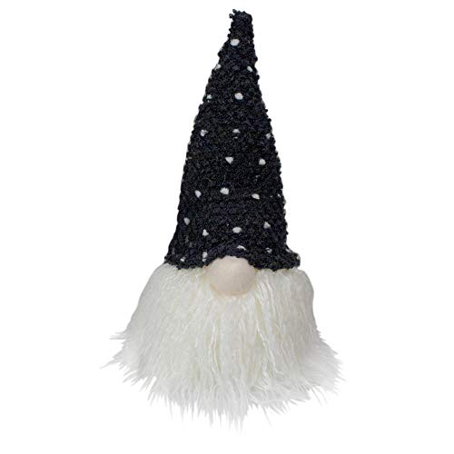 Northlight 10″ LED Lighted Black and White Polka Dot Knit Gnome Christmas Figure
