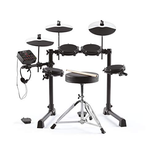 Alesis Drums Debut Kit – Kids Drum Set With 4 Quiet Mesh Electric Drum Pads, 120 Sounds, Drum Stool, Drum Sticks, Headphones and 60 Melodics Lessons
