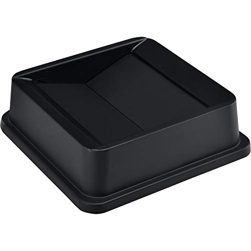 Global Industrial Plastic Swing Lid for Square Trash Container, 35 & 55 Gallon, Black
