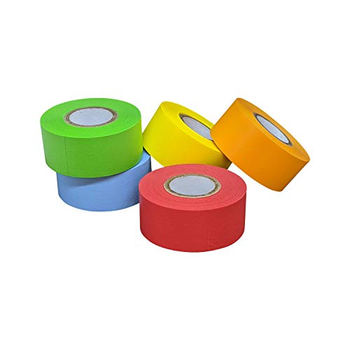 Lab Labeling Tape Variety Pack, 500 Inches Long x 1 Inch Width, 1 Inch Diameter Core [5 Rolls of Assorted Colors] for Color Coding and Marking