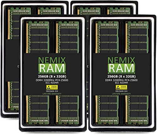 256GB Kit (8 x 32GB) DDR4-3200 PC4-25600 ECC Registered Memory for ASRock Rack EPYCD8-2T Board by NEMIX RAM