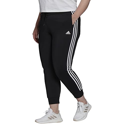 adidas Women’s Plus Size Essentials Fleece Tapered Cuff Pants, Core Black, 2X