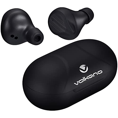 Volkano Scorpio Series True Wireless Earphones – Bluetooth Earphones, Earbuds Wireless for Sports, Running, Gym Workout, & Home Use – USB-C Sweatproof TWS Earphones with 15 Hours of Playtime (Black)