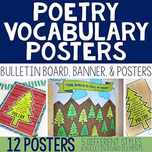 Poetry Posters, Poetry Bulletin Board, Poetry Vocabulary Posters and Quiz
