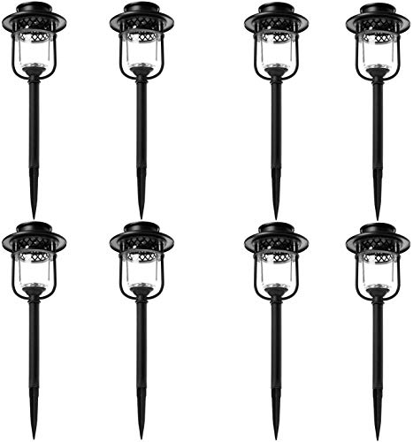Home Zone Security Pathway & Garden Solar Glass Lights Stainless Steel (8-Set)