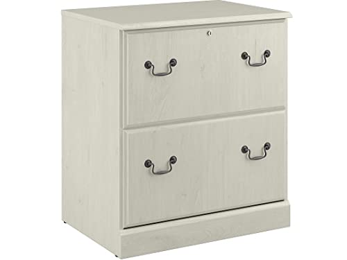 Bush Furniture Saratoga 2 Drawer Lateral File Cabinet, Linen White Oak