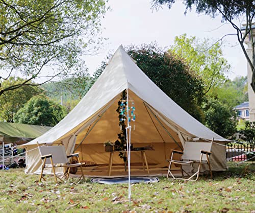 Yurtent Breathable 4 Season Canvas Bell Tent with Detachable Zipped Groundsheet, Fire Retardant Yurt Tent for Glamping