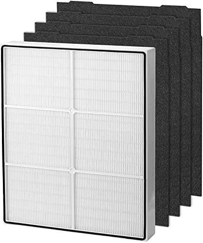 UOUOLONUN 510 & 450 Replacement Filter – Compatible with Whirlpool Whispure 8171434K 1183054K 1183054 AP300 AP350 AP450 AP510 Air purifiers, 1 True HEPA Filter + 4 Carbon Filters
