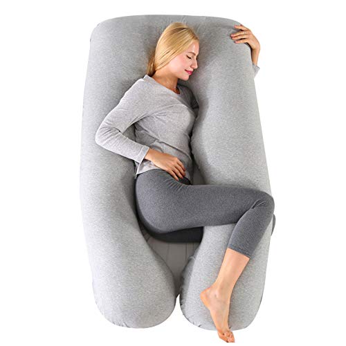 SKINAA U Shaped Pregnancy Pillow with Full Body Washable Cotton Maternity Pillow for Pregnant Women – Support Head, Back, Shoulder, Hips, Legs and Belly (Gray)­,70 * 135cm