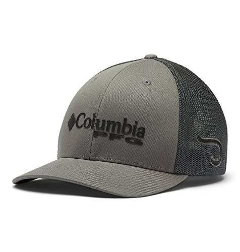 Columbia Unisex PFG Mesh Ball Cap, Titanium/Black/Hook, Large/X-Large