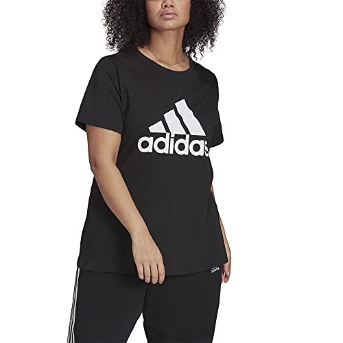 adidas womens Essentials Regular T-shirt Black/White 4X