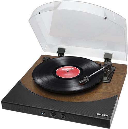 ION IT94WD Premier LP Turntable with Built-in Stereo Soundbar (Brown Stained Wood) (Renewed)