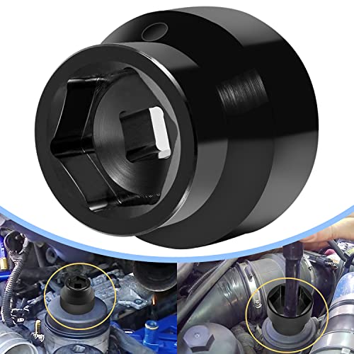 Oil Filter Socket 24mm / 36mm Reversible Fuel Filter Cap Remover and Installer Assistant Compatible with 6.0L / 6.4L Ford Powerstroke Diesel 2003-2010 (black)